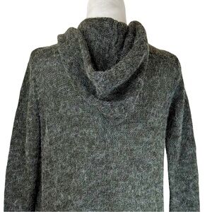 NWOT DIVIDED Women's Long Olive Fuzzy Soft Coatigan Cardigan Knit with Hood XS